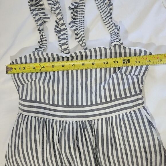 Madewell Striped Ruffle-Strap Empire Dress sz 00 - Picture 10 of 12